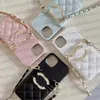 Designer Phone Case Luxury Crossbody iPhone Case for iPhone 15 14 13 12 11 Pro Max 14ProMax 13ProMax Case Fashion Brand Wallet Card Holder Mobile Cover Strap Lanyard