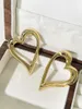 Stud Earrings Peri'sbox Statement Gold Plated Large Hollow Heart For Women Chunky Lightweight Love Trendy Street Style