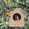 他の鳥の供給ハウスハチドリフィーダー木製庭園のネスティングボックスハング