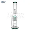 Pipe d'eau en verre Bong en verre d'eau droite Bong 12 bras d'arbre Perc en nid d'abeille Perc soufflé à la main 420 Bong pour fumer avec 18 mm Catcher de glace de garde-carreaux 16 pouces 16 pouces