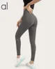 AL-0046 Pantalones de Yoga de cintura alta elástica para mujer, mallas a la cadera color melocotón, pantalones de Fitness, mallas de Yoga para correr de secado rápido para mujer