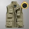 Men's Waistcoat Camping Jackets Sports Vest Outdoors Zip Sleeve Male Coat Clothing Vests Tactical Work Sleeveless Winter 240110