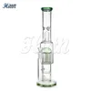 Glass Bong Water Pipe Straight Tube Water Bong 12 Tree Arms Perc Honeycomb Perc Hand Blown 420 Bong for Smoking with 18mm Joint Splash Guard Ice Catcher 16 Inches