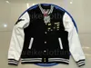 Varsity Jacket Mens Designer Jackets Men Women Jacket Letter Embroidery Coat Streetwear Fun Heavy Industry Embroidery Couple Black Stitching Plus Cotton Jacket