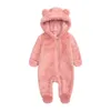 Herfst Winter Baby Cartoon Beer Rompertjes Voor geboren Baby kostuum Jongens Jumpsuit Algehele Meisjes Romper Katoenen capuchon Kleding 240111