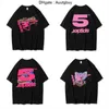 SP5der Young Thug 555555 Men Kvinnor Hoodie High Quality Shirt Foam Print Spider Web Graphic Pink Sweatshirts Y2K T-Shirt Pullovers Us Size XS-2XL DIIA