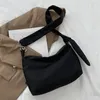Preto crossbody sacos para mulheres designer bolsa de náilon shopper meninas corrente removível alça ajustável mensageiro bolsa ombro 240111