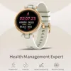 Zegarki mody inteligentny zegarek Kobiety okrągły ekran wodoodporny Smartwatch Samice Monitor na rękę serca