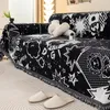 Housses de chaise Couverture de canapé en chenille noire Tissu Four Seasons Universal 2024 Serviette Couverture complète antidérapante Tapis