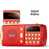 Radio Portable Outdoor Speaker FM Radio TF USB Player Support LED Flashlight Time Display Earphone In 2 18650 Rechargeable Battery