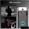 Telefones de porta de vídeo Smart Wifi Campainha Câmera Visual Intercom Visão Noturna Ip Eye Bell Telefone Sem Fio Home Security 720P Drop Deliver Dhbgj