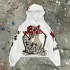 Gothic Punk Style Street Fashion Mummy Print Harajuku Loose Hoodie Y2K Hiphop Retro Casual Sweatshirt Men And Women 240110