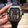 Jf RichdsMers Watch Factory Superclone Richarmill Swiss Made Wristwatch Quality Watchs Wine Richrd Barrel High Rm502701 Carbon Fiber Tape Men Watches Es