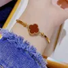 Designer bracelet classic clover bracelet 18k gold shell mother of pearl women girls wedding mother's day jewellery women gifts