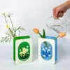 アクリル透明な花花瓶ノルディックヨーロッパシンプルなホームデコレーションモダンな水耕栽培デスクトップオーナメントフレンドギフトブック240111