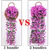 Fashionable Violet Artificial Flower Wall Hanging Basket Orchid Silk Vine Home Wedding Party Street Lamp Decoration 240111