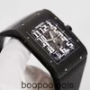 RichardMiler Luxury Wristwatches Mechanical Watch Chronograph Richardmill Mens Watch RM016 Titanium case full holloway black carbon fiber Automatic Swiss RFJL