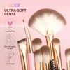 Docolor Pink 15pcs Makiup Pędzle Zestaw cienia do powiek do rzęs do rzęs pędzla Pędzel Beauty Make Up Tools Mieszanie Maquiagem 240111