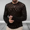 Men's European And American Style Sexy Hollow Out Knitted Sweater For Young Men With A Thin Base Sweater