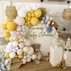 Party Decoration 108Pcs Yellow Balloons Garland Kit Mustard Sand White Pastel Ballons For Birthday Baby Shower Gender Reveal Deco