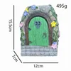 Trädgårdsdekorationer Fairy Gnome Door Figures ELF Hemma träkonstträd Skulptur Statyer Prydnad utomhusdekoration