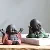 laughing Buddha with a big belly Maitreya tea pet ornaments purple sand home decoration accessories Monk Figurine 240110