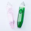 Glassvape666 Y016 Smoking Pipe About 4.1 Inches Straight Style Green Pink Diamond Cut Glass Pipes