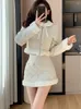 Arbeitskleider Elegantes Kleid-Sets für Frauen Langarm Korean Fashion Vintage Zweiteiler Slim Mini Sweet 2024 Herbst Winter