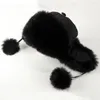 Berets Winter Earflap Hat Fashion Female Warm Non-Shedding Girls Faux Fur Ushanka Hats Lady Mountain Climbing Ski Headgear