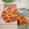 Filtar 1 st Varma och mysiga pizza flanellfilt - perfekt för resor och hemanvändning