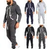 Men039s moletons moletom masculino bodysuit outono inverno cor combinando manga comprida camisola com capuz zíper adulto onesie combin6141472