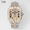 TW Montre de Luxe Babysbreath Diamond Watch 40mm 2824 자동 기계식 이동 남성 감시 손목 시계 relojes
