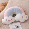 Cute Plush Rainbow Smile Heart Throw Pillow Colorful Unicorn Toy Cushion Pumpkin Sofa Home Decoration Throw Pillow 240111