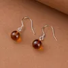 Dingle örhängen amber 925 sterling silver fransk krok droppe för kvinnor - mode naturliga baltiska sten smycken grossist