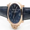 Heren VS Kwaliteit 44mm RG LE Blauw VSF P9010 horloge 18K Rose Vergulde Bezel Beweging Automatisch Polswates247x