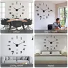 Wall Clocks Quartz Stickers Adhesive Decor Mirror Large Home Room Watches Clock Living For Hanging Self Frameless Wall mounted clock