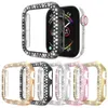 Tillbehör 5st Luxury Diamond Women PC Protect Cover för Apple Watch Case Series 6 SE 5 4 3 Bling Bumper 40mm 44mm 38mm 42mm Franrg Shell