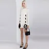 2024 Early Spring New European and American Star Fashion Ribbon Tie Casual Round Neck Long sleeved Dress