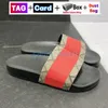 Nya bilder designer kvinnor sandaler män gummi glid tofflor med låda platt tofflor blommig mode sommar utomhus skon kvinnliga skjutreglage man dusch inomhus strand sandal