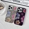 Luxo chapeamento cor moda flores caso de telefone para iphone 11 12 13 14 15 pro max macio protetor pára-choques em 14 pro capa 100 pçs