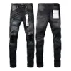 Heren Purple Brand Lage Rise Skinny Men Jean White Quilted Destroy Vintage Stretch Cotton Jeans