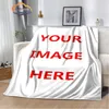 DIY image custom blanket fashion flannel blanket children's Christmas gift and birthday warm soft sofa bed 240111