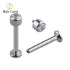 5pcslot Rechts Grand ASTM 36 CZ Gem Interne Schroefdraad Labret Monroe Lip Ring Tragus Nail Helix Earring Stud 16G 6mm 240110