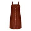 Casual Dresses Women's Dungaree Dress Corduroy A Line Mini Skirt Retro Women Long Pocket