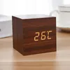 Fashion Alarm Clock LED Wooden Watch Table Voice Control Digital Wood Despertador USB/AAA Powered Electronic Desktop Clocks 240110