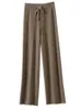 Women's Pants WOOL Knitted Wide Leg For Women In Autumn And Winter With A Draping Feel Straight Tube Casual Woolen