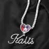 Halsband The Bling King Custom Cursive Letters Heart Photo Bail Memory Pendant Diy Picture Chain Halsband Hiphop Jewelry for Family Gift