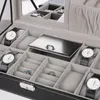 Protable PU Leather Watches Organizer Jewelry Earrings Rings Necklace Storage Box Display Collection for CASE 240110