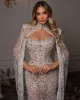 Glamorous Heavy Beaded Evening Dresses Pearl Crystal Mermaid Prom Dress With Cape Strapless Plus Size Custom Made Special Occasion Dresses