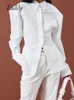 Zadily Spring Long Sleeve Backless Women White Shirt Office Lady Button Slim Woman Blouse Work Female Tops 240111